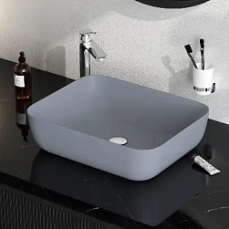 Раковина накладная 51 AM.PM Struktura M9SWCC10510GM серая матовая