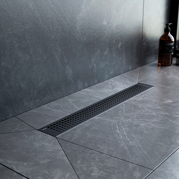 Душевой трап (лоток) 50 AM.PM MasterFlow W01SC-P11-050-01BM комбинированный затвор с черной матовой решеткой-3