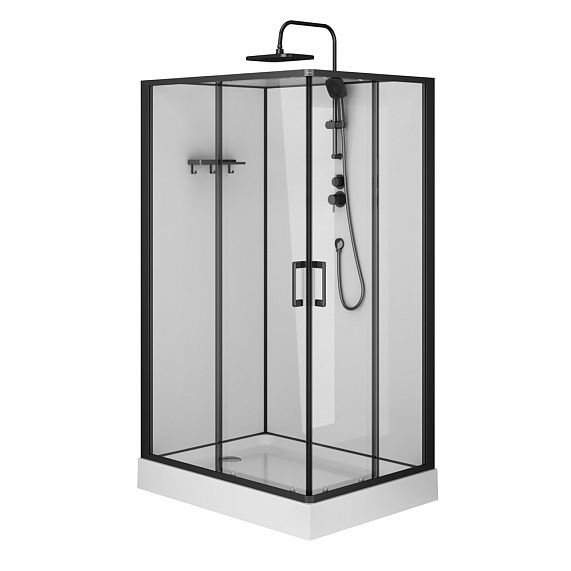 Душевая кабина 120x90 AM.PM Above W9XC-403-12090BT профиль черный матовый, низкий поддон-12