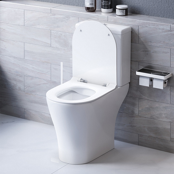 Унитаз напольный Damixa Sirius DX86C8600SC безободковый с сиденьем микролифт, белый