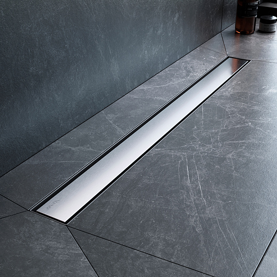 Душевой трап (лоток) 80 AM.PM MasterFlow W01SC-U11-080-04SB комбинированный затвор со стальной матовой решеткой под плитку-9