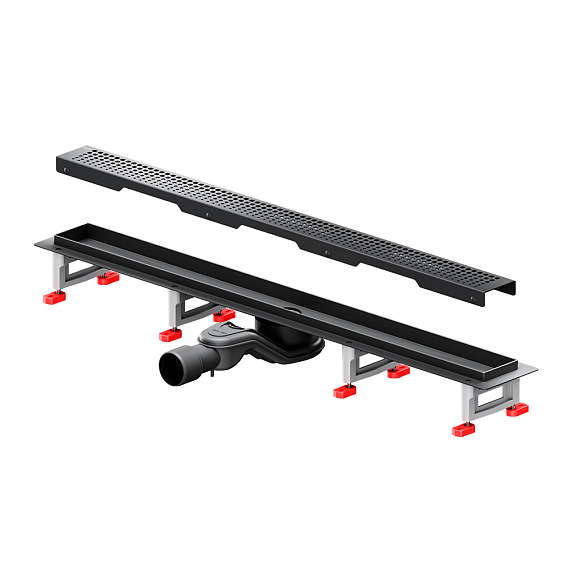 Душевой трап (лоток) 80 AM.PM MasterFlow W01SC-P11-080-01BM комбинированный затвор с черной матовой решеткой-10