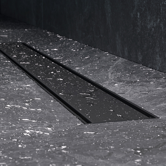 Душевой трап (лоток) 70 AM.PM PrimeFlow W02SC-U11-070-04BM комбинированный затвор с черной матовой решеткой под плитку-13