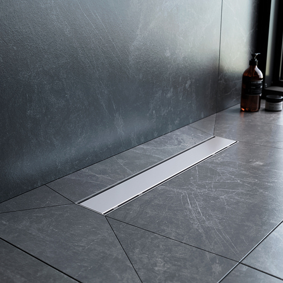 Душевой трап (лоток) 50 AM.PM PrimeFlow W02SC-U11-050-04SB комбинированный затвор со стальной матовой решеткой под плитку-7