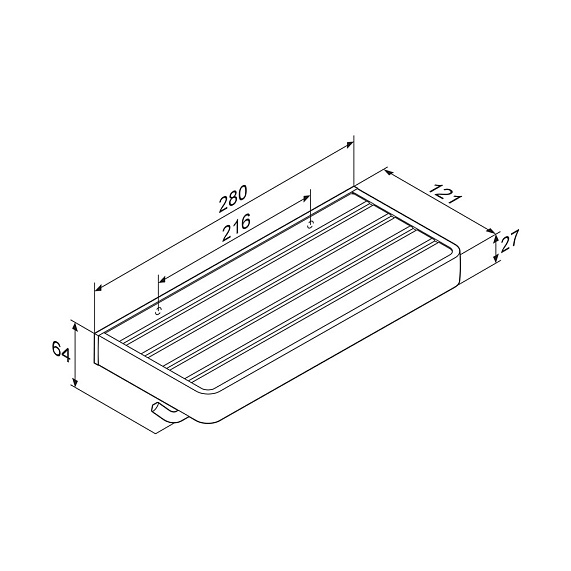 Держатель для туалетной бумаги настенный Damixa Jupiter DA77341900 двойной, с полочкой, серебристый, черный-6