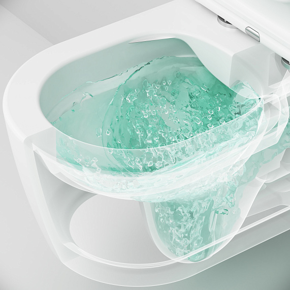 Унитаз подвесной AM.PM Func C8F1700SC (глубина 49 см) безободковый с сиденьем микролифт, белый-6