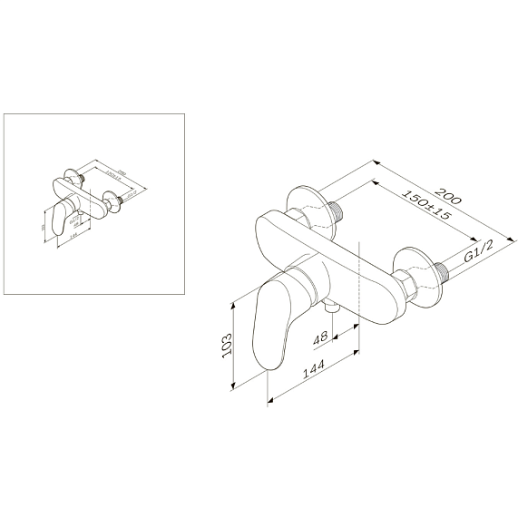 Смеситель для душа AM.PM Like F8020016 хром-7
