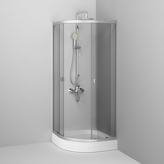 Душевой уголок с поддоном 80x80 AM.PM X-Joy W88E-205-080MT прозрачное стекло, профиль серебристый