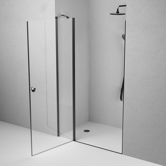 Душевая перегородка с дверью 120x190 AM.PM Sunny W87G-120-1P-BT прозрачное стекло, профиль черный матовый-4