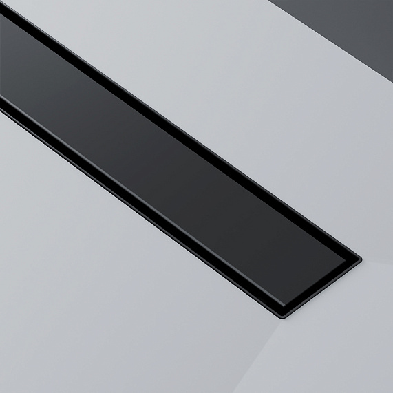 Душевой трап (лоток) 90 AM.PM MasterFlow W01SC-U11-090-04BM комбинированный затвор с черной матовой решеткой под плитку-19