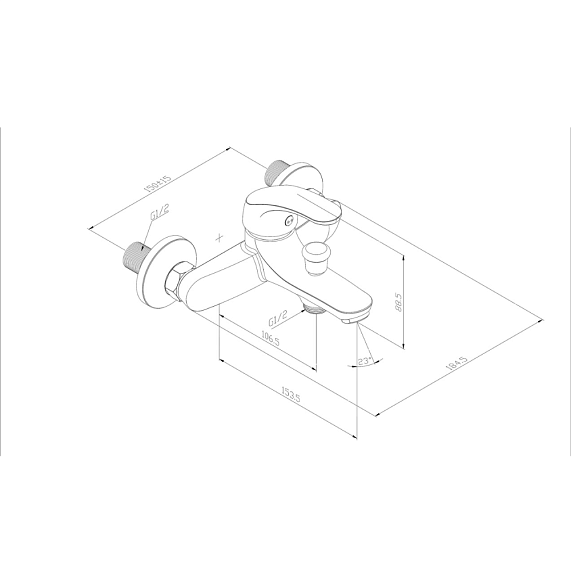 Смеситель для ванны и душа Damixa Palace One 411000000 хром-1