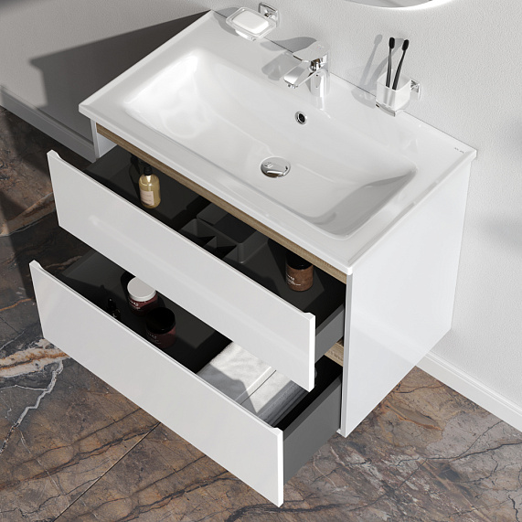 Тумба с раковиной 80 AM.PM X-Joy M85A-FHX0802-WC0802WG подвесная, белый глянец-3
