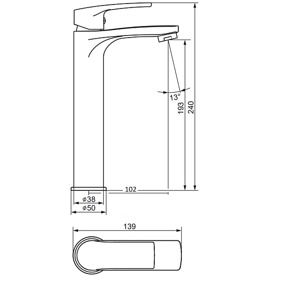 Смеситель для раковины (умывальника) Damixa Eclipse 2.0 480250300 высокий черный-3