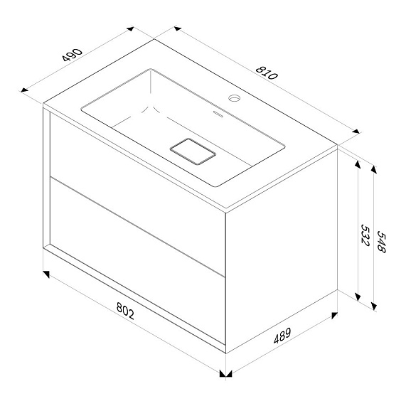 База под раковину 80 AM.PM Libre M60FHX0802OF подвесная под дерево-12