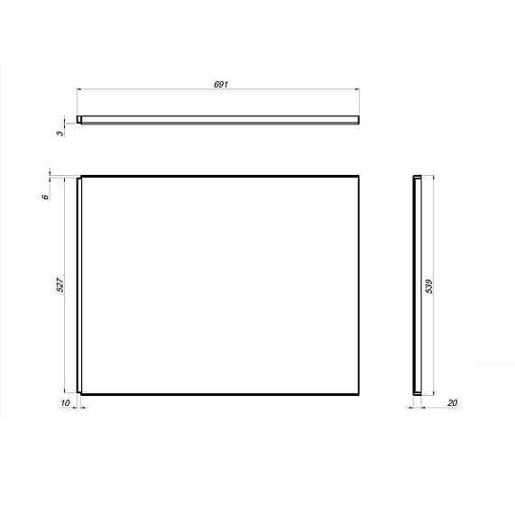 Универсальная боковая панель для ванны 70 AM.PM Gem W00A-000-070W-S белая-2
