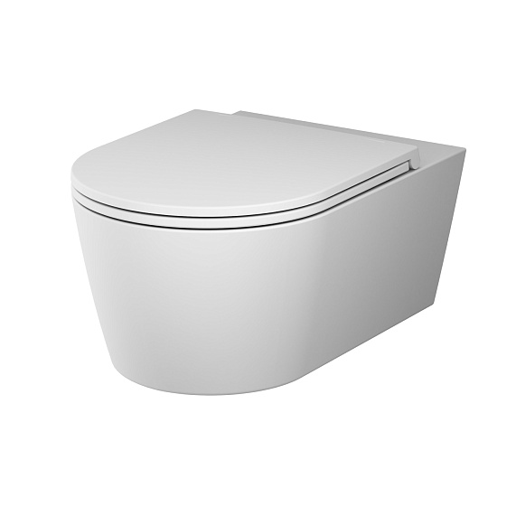 Унитаз подвесной AM.PM Func C8F1701MWSC (глубина 54 см) безободковый с сиденьем микролифт, белый матовый-10