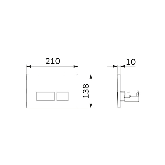 Клавиша смыва для инсталляции AM.PM Pro S I047031 пневматическая никель матовый-6
