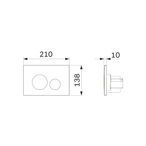Клавиша смыва для инсталляции AM.PM Pro L I049051 пневматическая хром-6