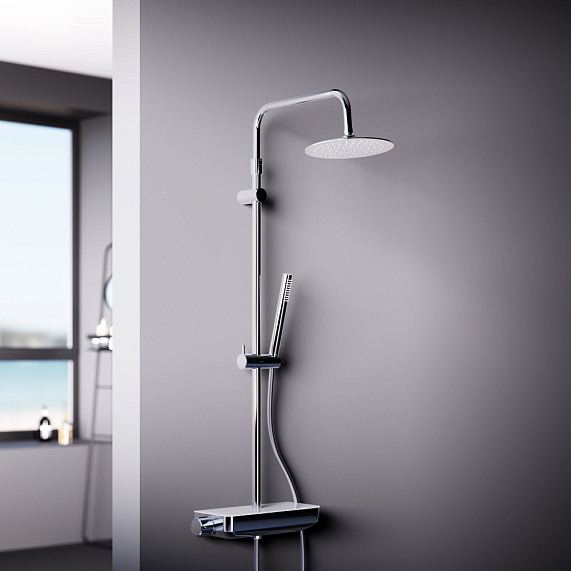 Душевая система Damixa Scandinavian Pure 936780000 стойка с тропическим душем, смесителем, хром