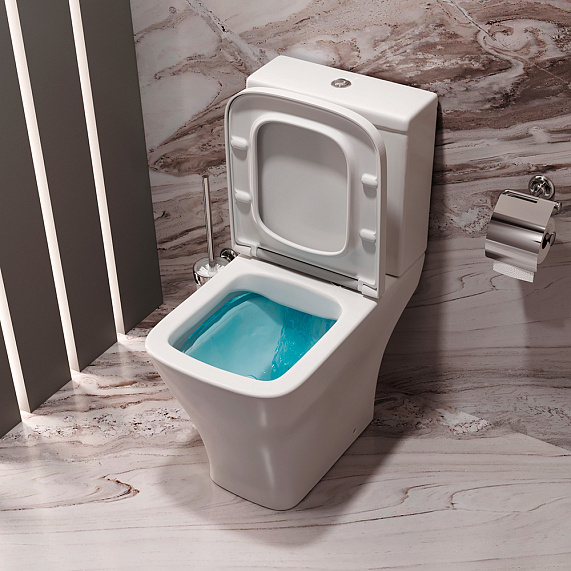 Унитаз-компакт напольный AM.PM Struktura C9S8600SC безободковый с сиденьем микролифт, белый-2