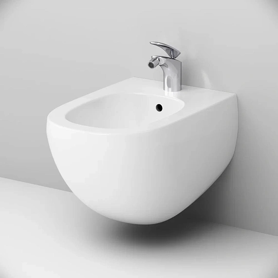 Биде подвесное AM.PM Sensation C303411WH белый глянец + смеситель хром