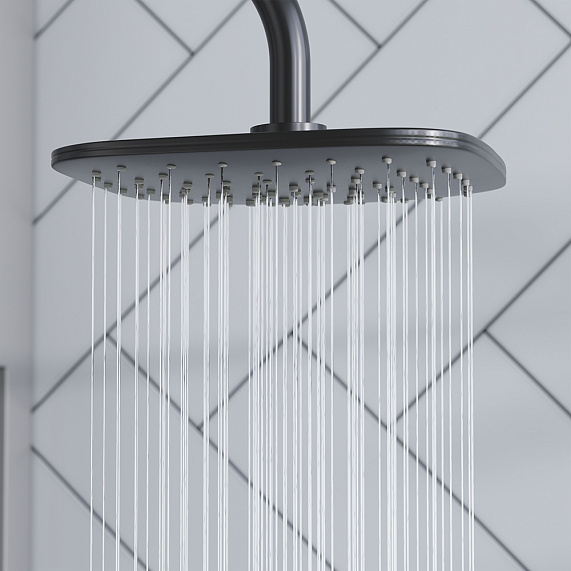 Душевая система Damixa Eclipse 931000300 стойка с тропическим душем, черная-3