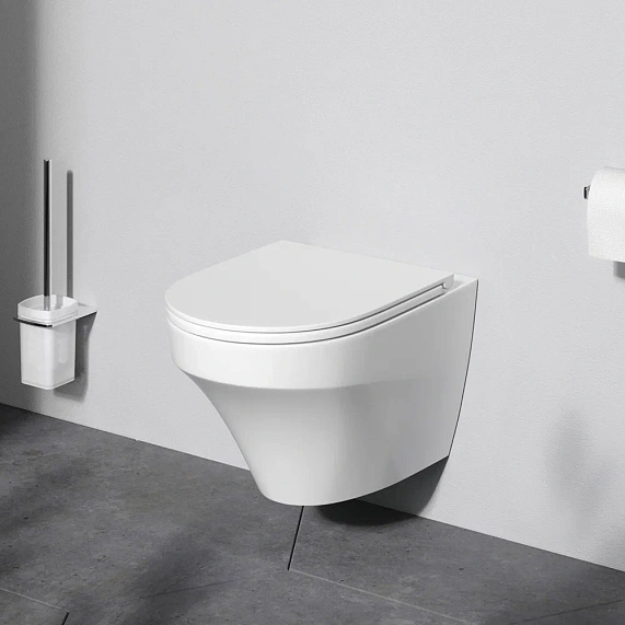 Унитаз подвесной безободковый с инсталляцией AM.PM Inspire IS49001.501700 сиденьем микролифт, белой пневм. клавишей-2