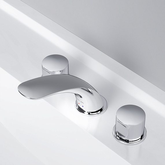 Смеситель для раковины (умывальника) AM.PM Sensation F3008000 с донным клапаном, трехсекционный, хром-2