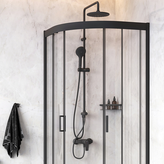 WK90EM Gem Комплект ограждение 80*80, 1/4 круга, черный-3