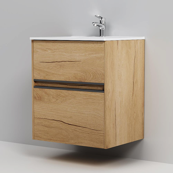 Тумба с раковиной 60 AM.PM Sense M7B-FUX0602OF-WCC0602WG подвесная/напольная на ножках, светлое дерево-5