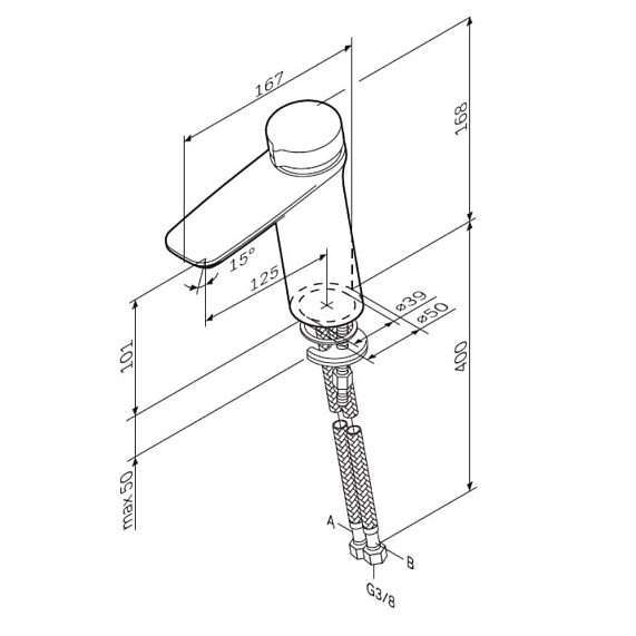 Смеситель для раковины (умывальника) AM.PM Inspire 2.0 F50A02500 хром-9