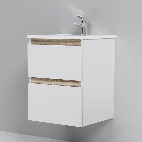 Тумба с раковиной 50 AM.PM X-Joy M85AFHX0502WG подвесная белый глянец-4