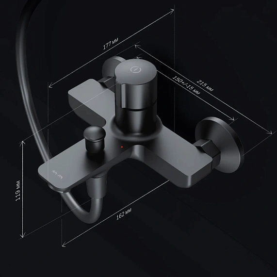 Смеситель для ванны и душа AM.PM X-Joy F85A10522 черный-7