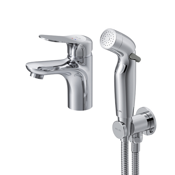 Смеситель для раковины (умывальника) AM.PM Sunny F85C03000 с гигиеническим душем, хром-9