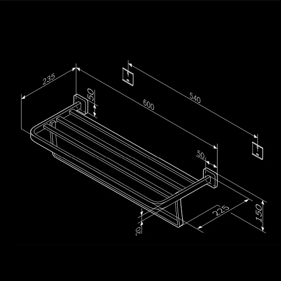 Полка для полотенец AM.PM Func A8F37722 с вешалкой, черная-7