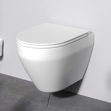 Унитаз подвесной AM.PM Spirit 2.0 C701700WH безободковый c сиденьем микролифт 57WH, белый