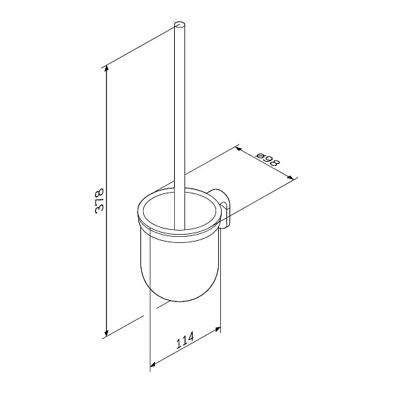 Ершик для унитаза AM.PM X-Joy A8433322 со стеклянной настенной подставкой, черный-7